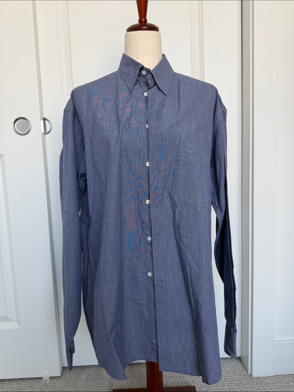 Giorgio Armani Blue Pinstripe Dress Shirt